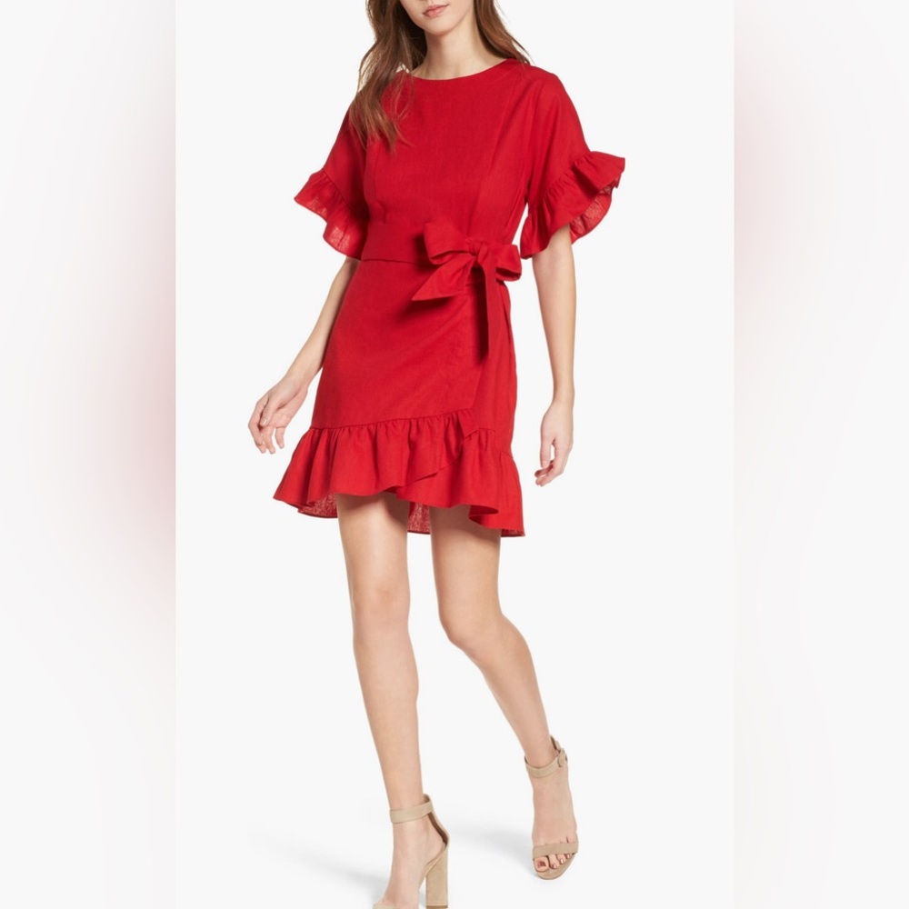 Socialite Ruffle Faux Wrap Dress